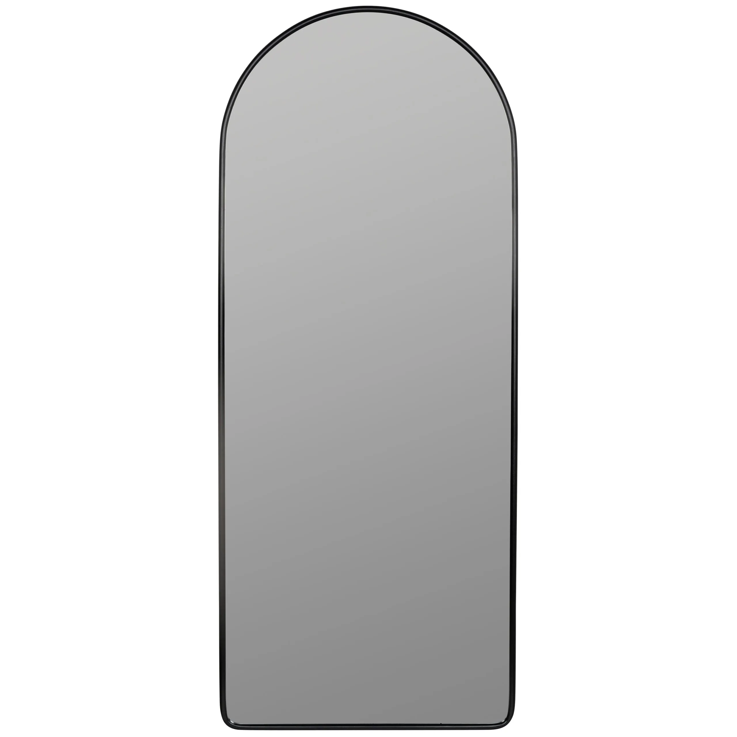 Arch Metal Floor Mirror with a Black Finish