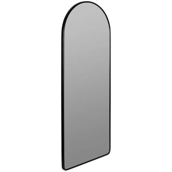 Arch Metal Floor Mirror with a Black Finish