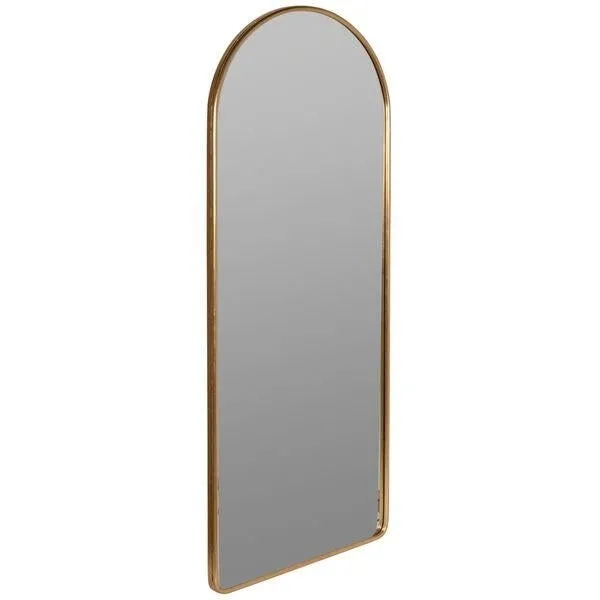 Arch Metal Floor Mirror with Gold Finish