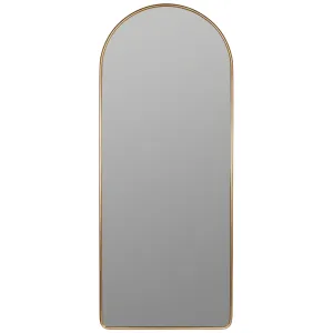 Arch Metal Floor Mirror with Gold Finish