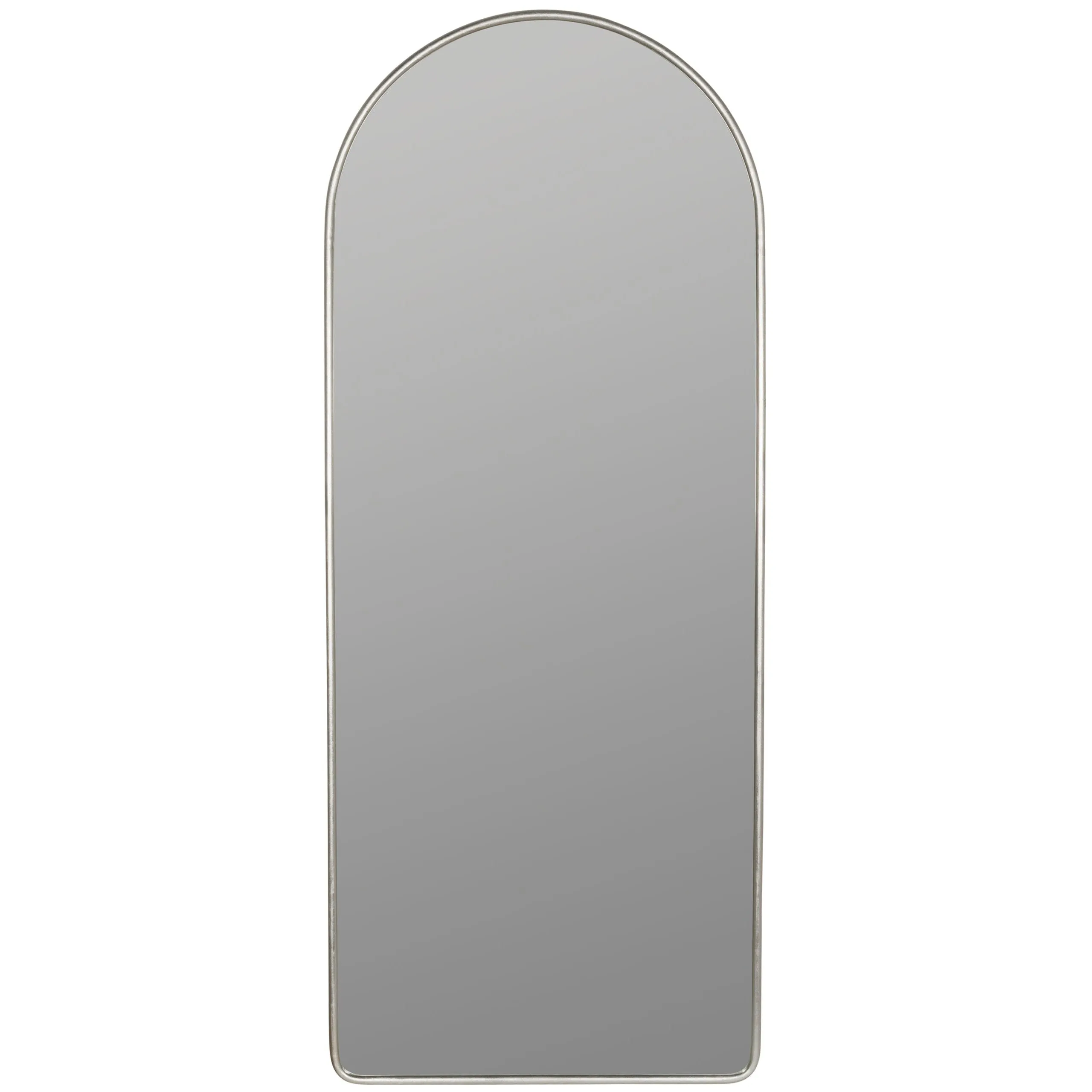 Arch Metal Floor Mirror with Silver Finish