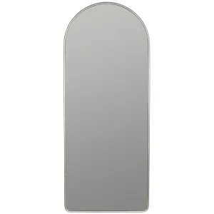 Arch Metal Floor Mirror with Silver Finish