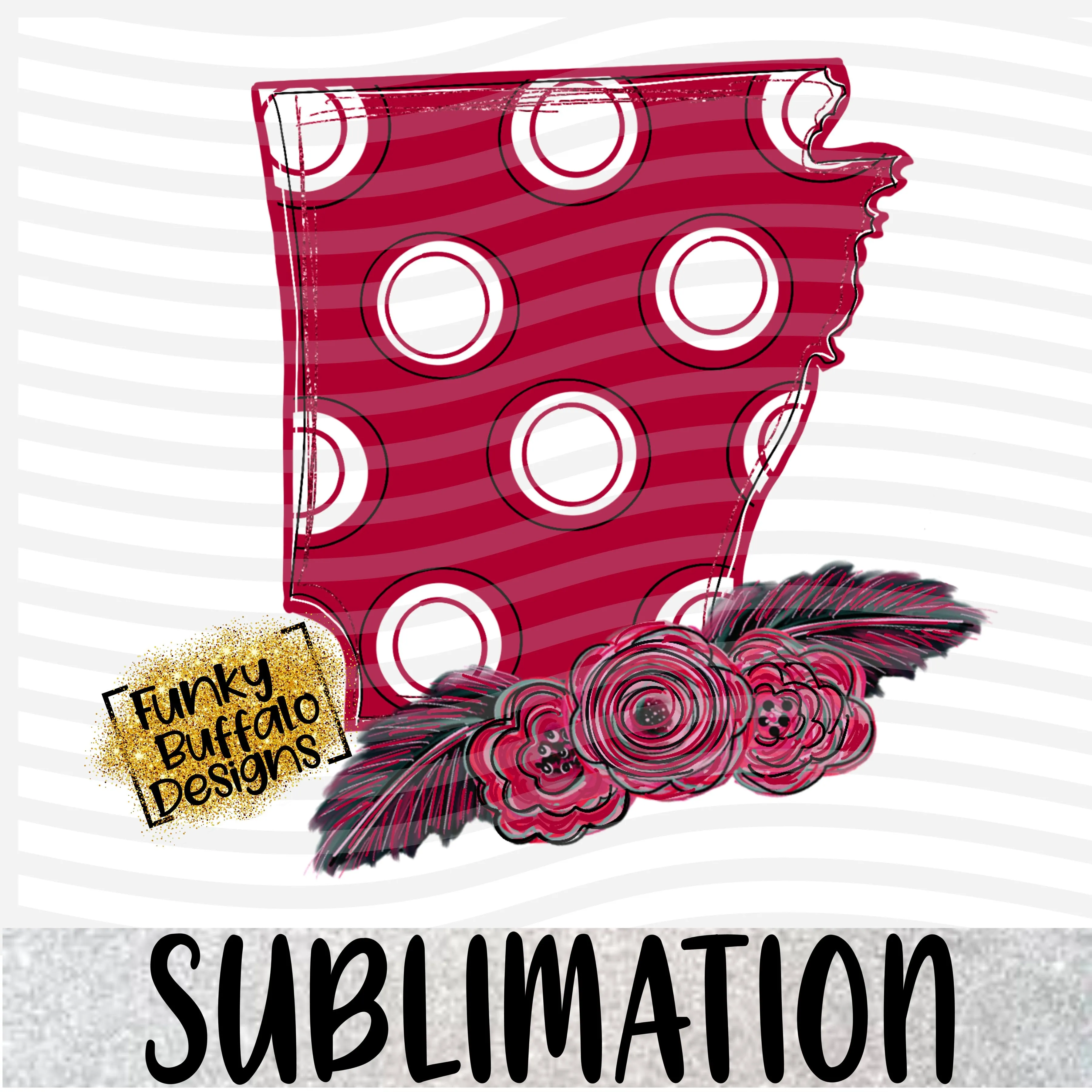 Arkansas Floral Polka Dot Sublimation
