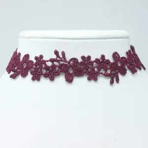Astrid Burgundy Lace Choker Necklace