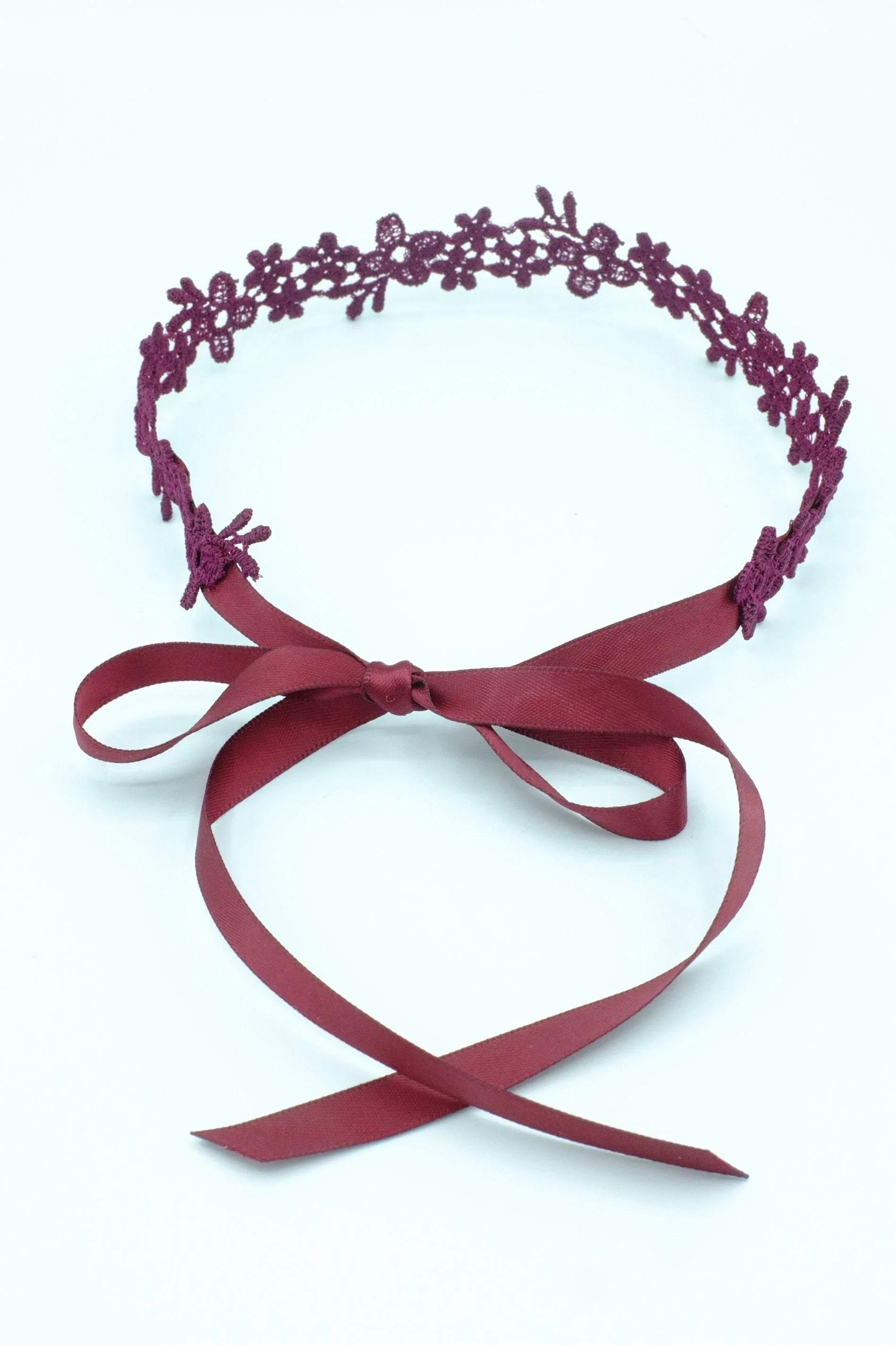 Astrid Burgundy Lace Choker Necklace