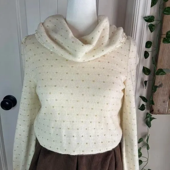 axes femme polka dot turtle neck‎ sweater dress