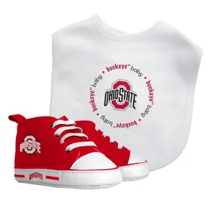 Baby Fanatic Bib and Pre-walker Baby Gift Set, Ohio State University Buckeyes