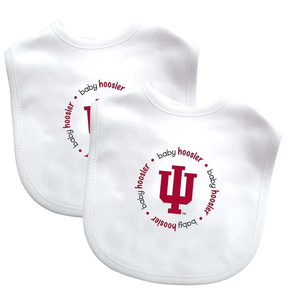 Baby Fanatic Team Color Baby Bibs Gift Set, University of Indiana, 2-Count