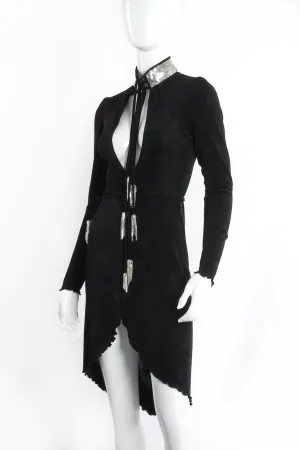 Backless Choker Plunge Wrap Dress