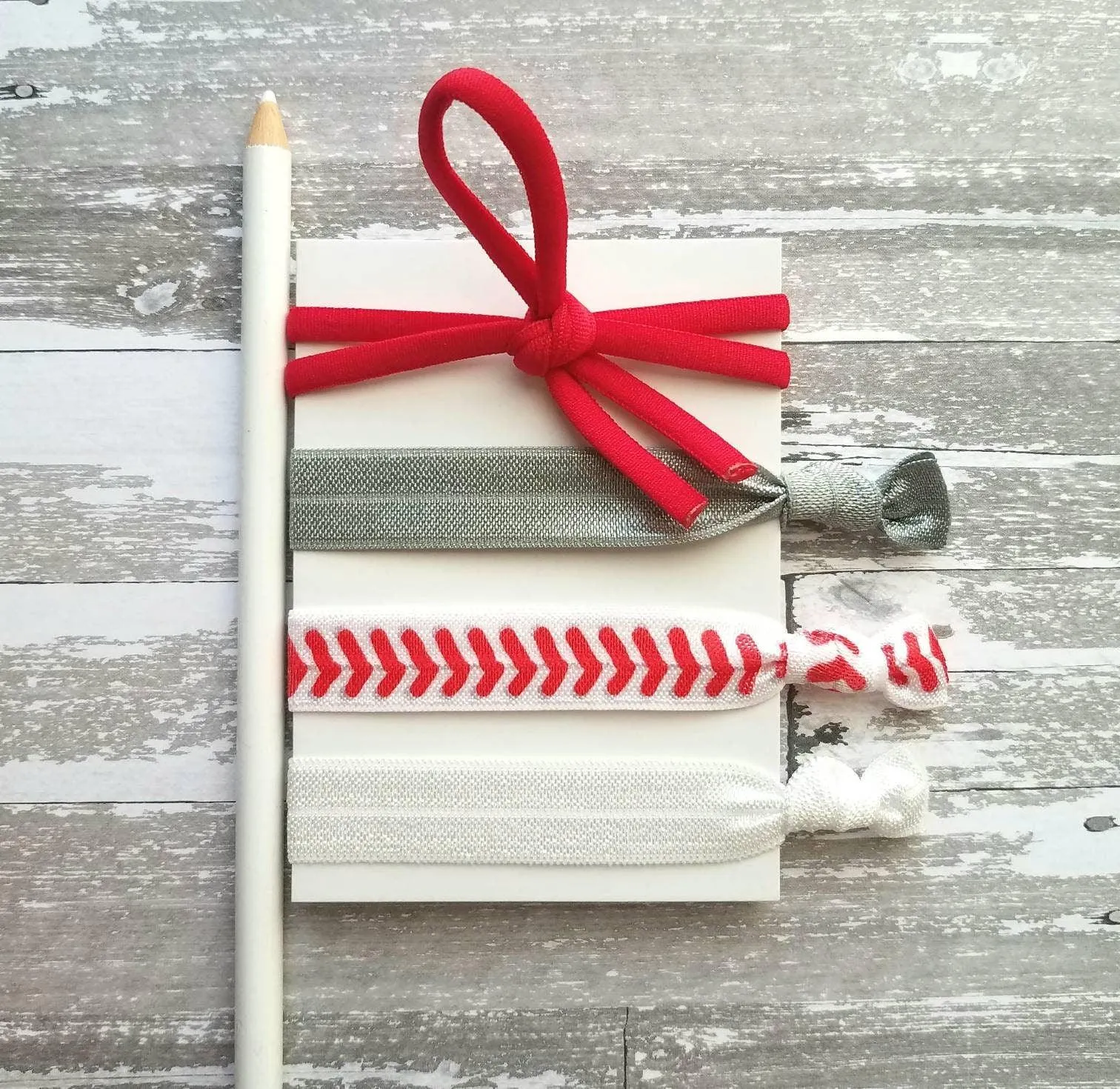 Baseball Hair Tie Set, baseball elastic, baseball hair ribbon, baseball hair band, ponytail holder, coach gift, baseball fan gift, team mom