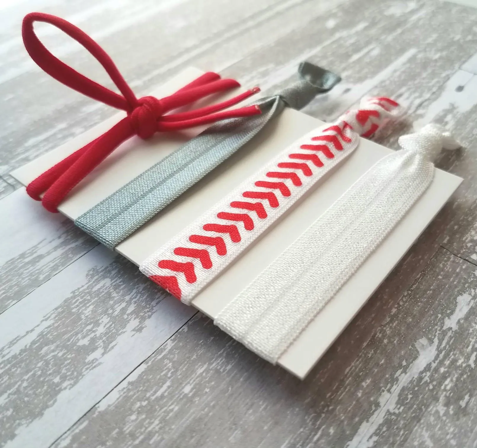 Baseball Hair Tie Set, baseball elastic, baseball hair ribbon, baseball hair band, ponytail holder, coach gift, baseball fan gift, team mom