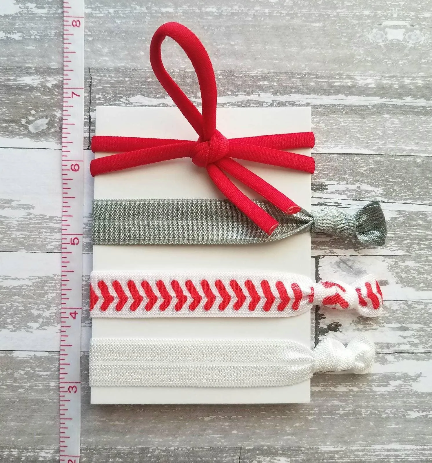 Baseball Hair Tie Set, baseball elastic, baseball hair ribbon, baseball hair band, ponytail holder, coach gift, baseball fan gift, team mom