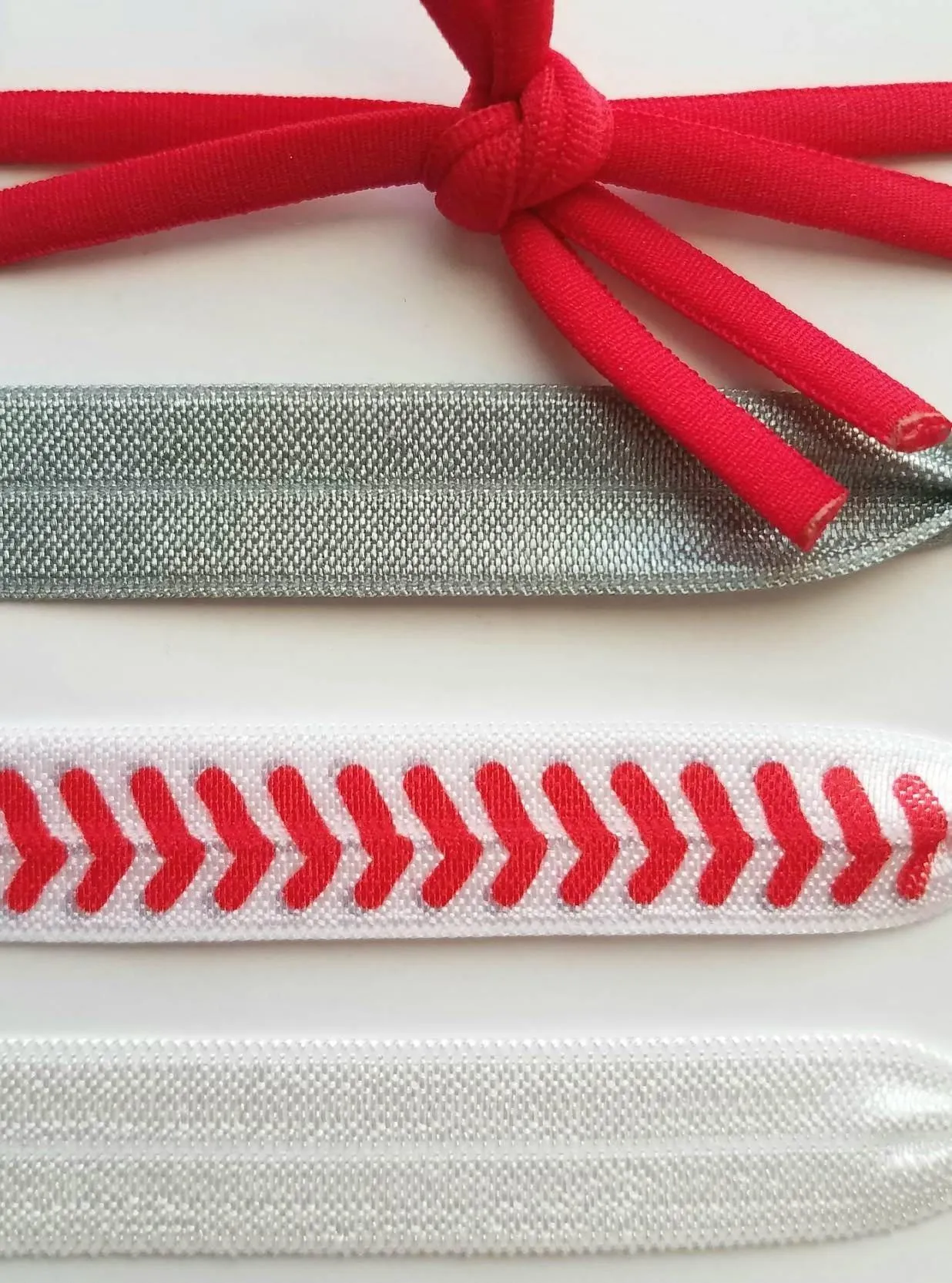 Baseball Hair Tie Set, baseball elastic, baseball hair ribbon, baseball hair band, ponytail holder, coach gift, baseball fan gift, team mom