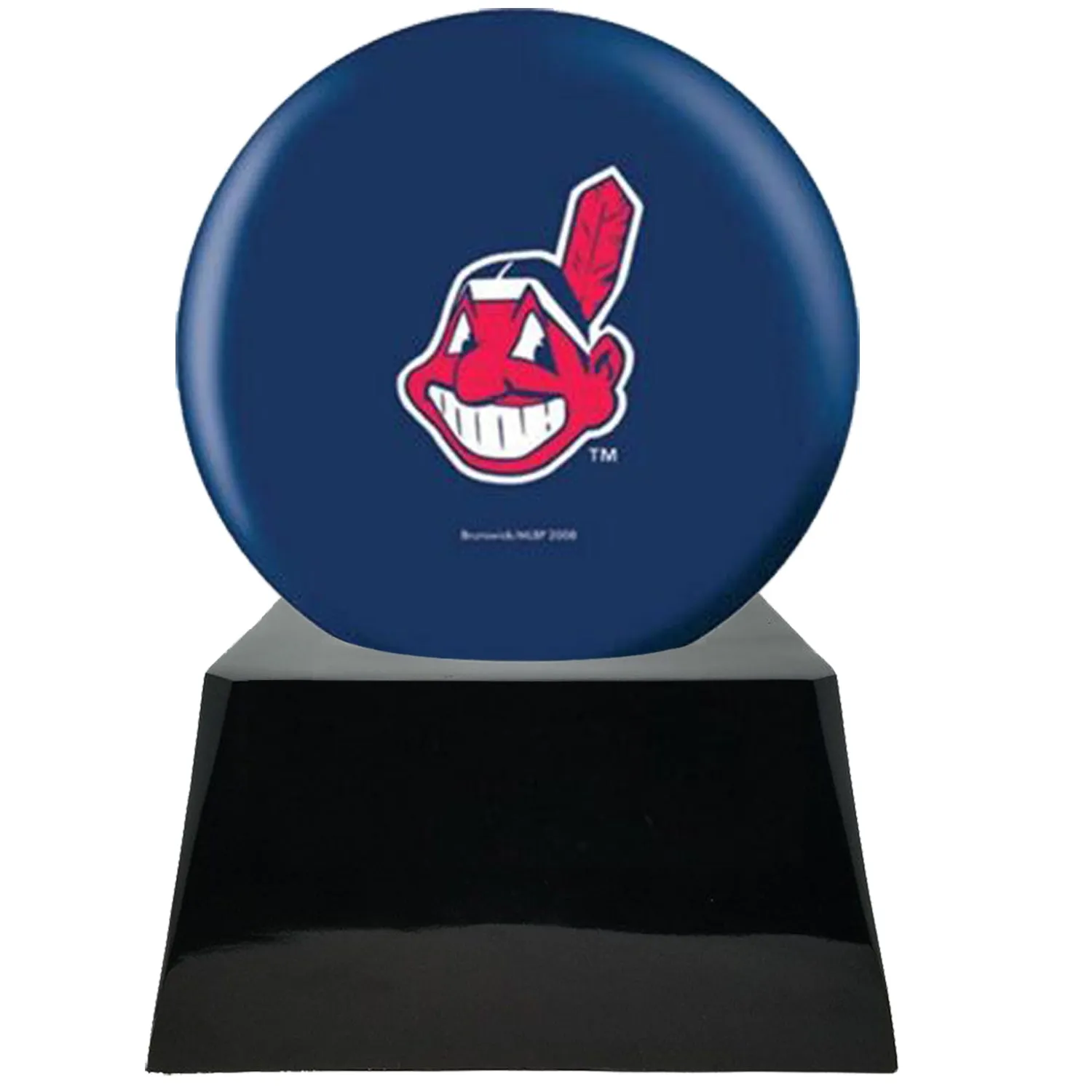 Baseball Trophy Urn Base with Optional Cleveland Indians Team Sphere