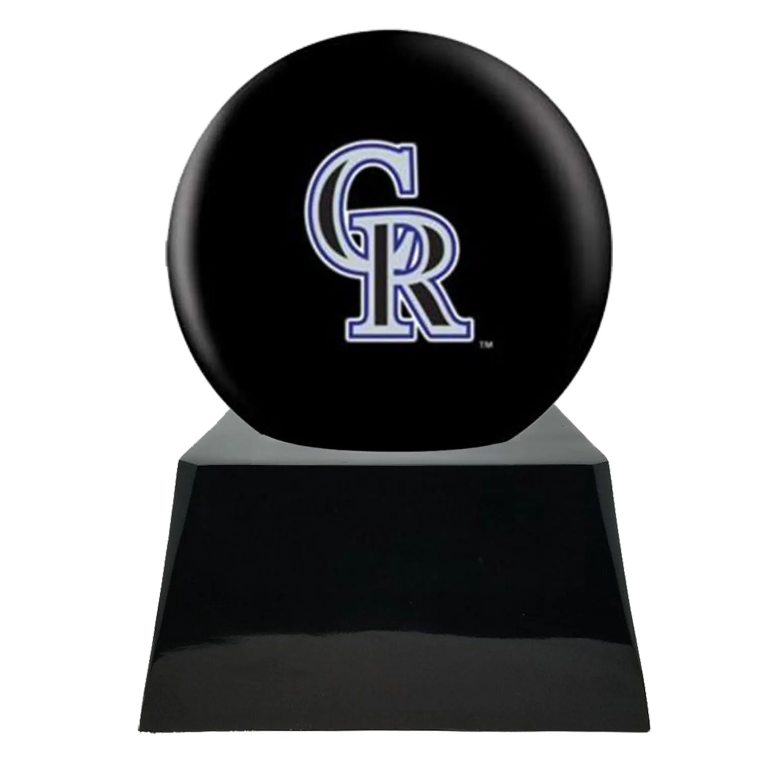 Baseball Trophy Urn Base with Optional Colorado Rockies Team Sphere
