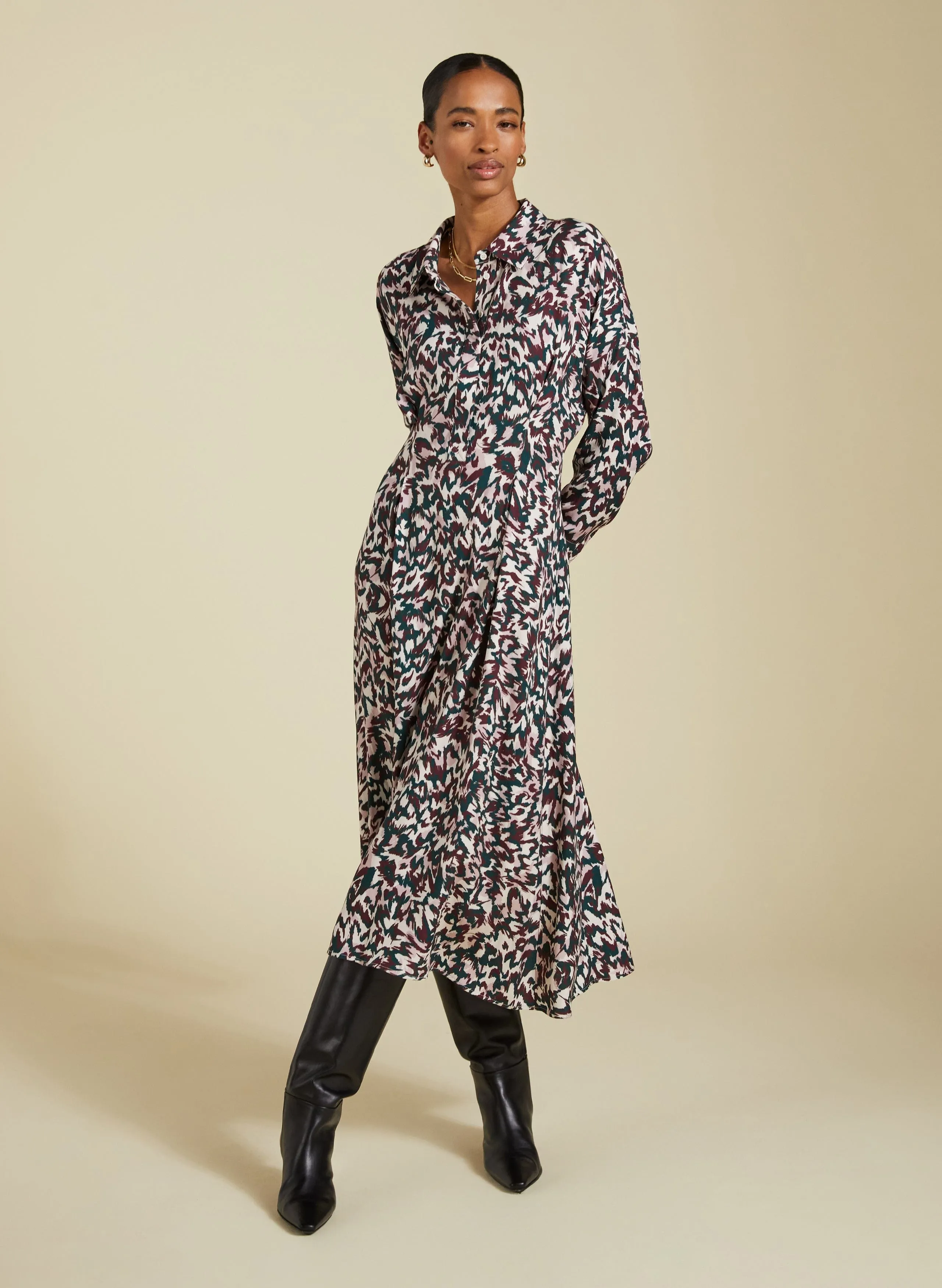 Becky LENZING™ ECOVERO™  Printed Midi Dress | Animal Print