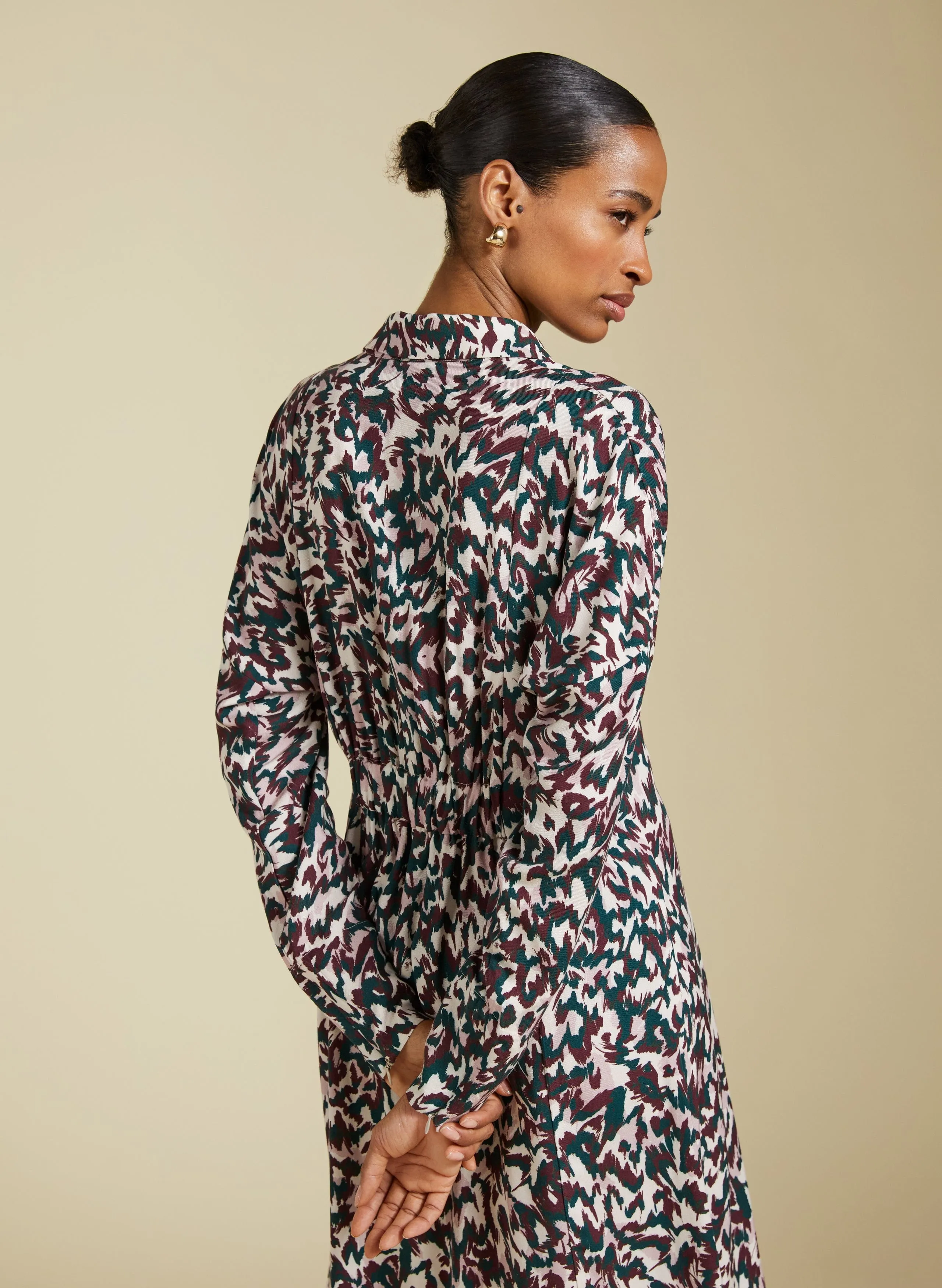 Becky LENZING™ ECOVERO™  Printed Midi Dress | Animal Print