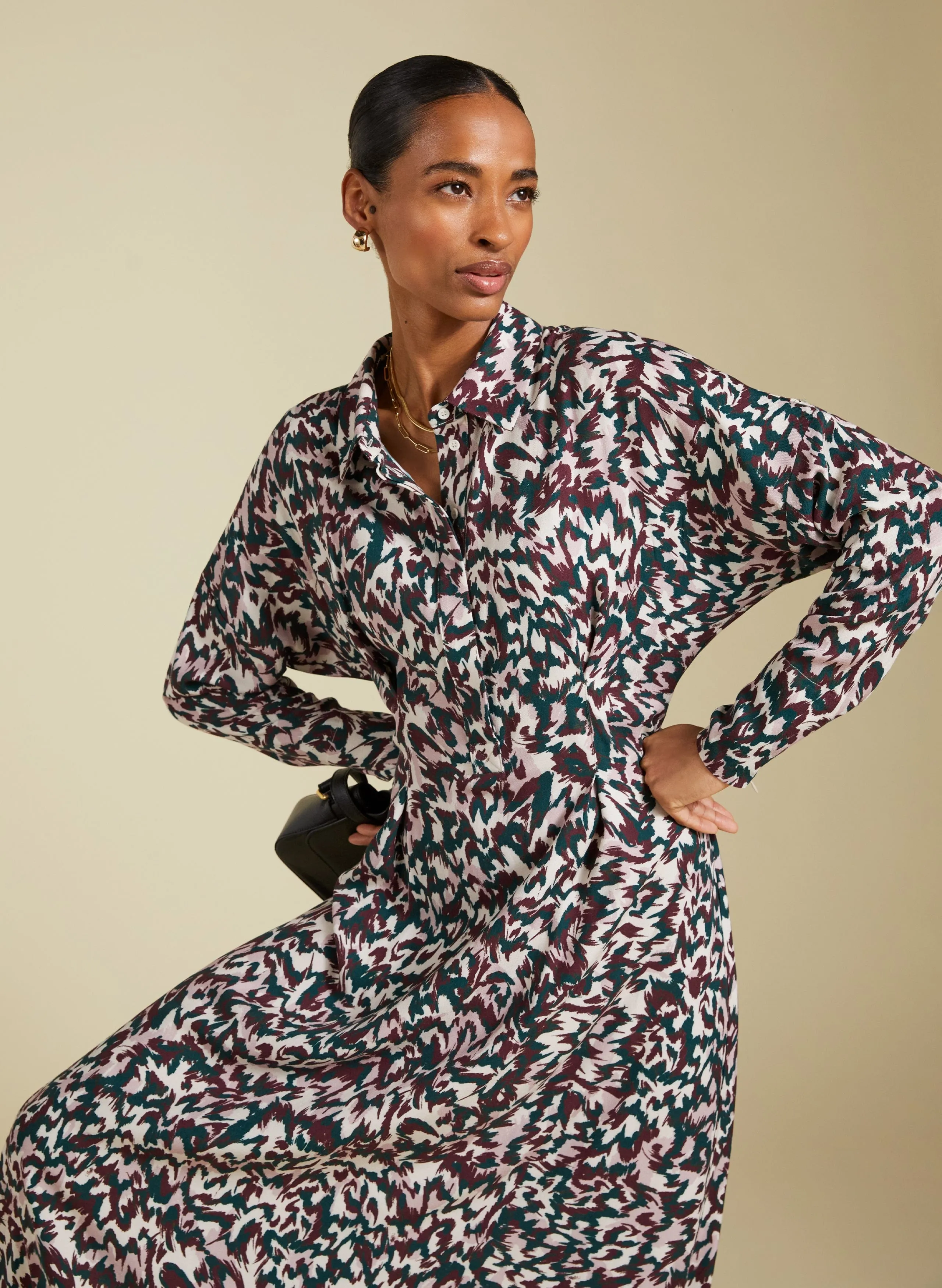 Becky LENZING™ ECOVERO™  Printed Midi Dress | Animal Print