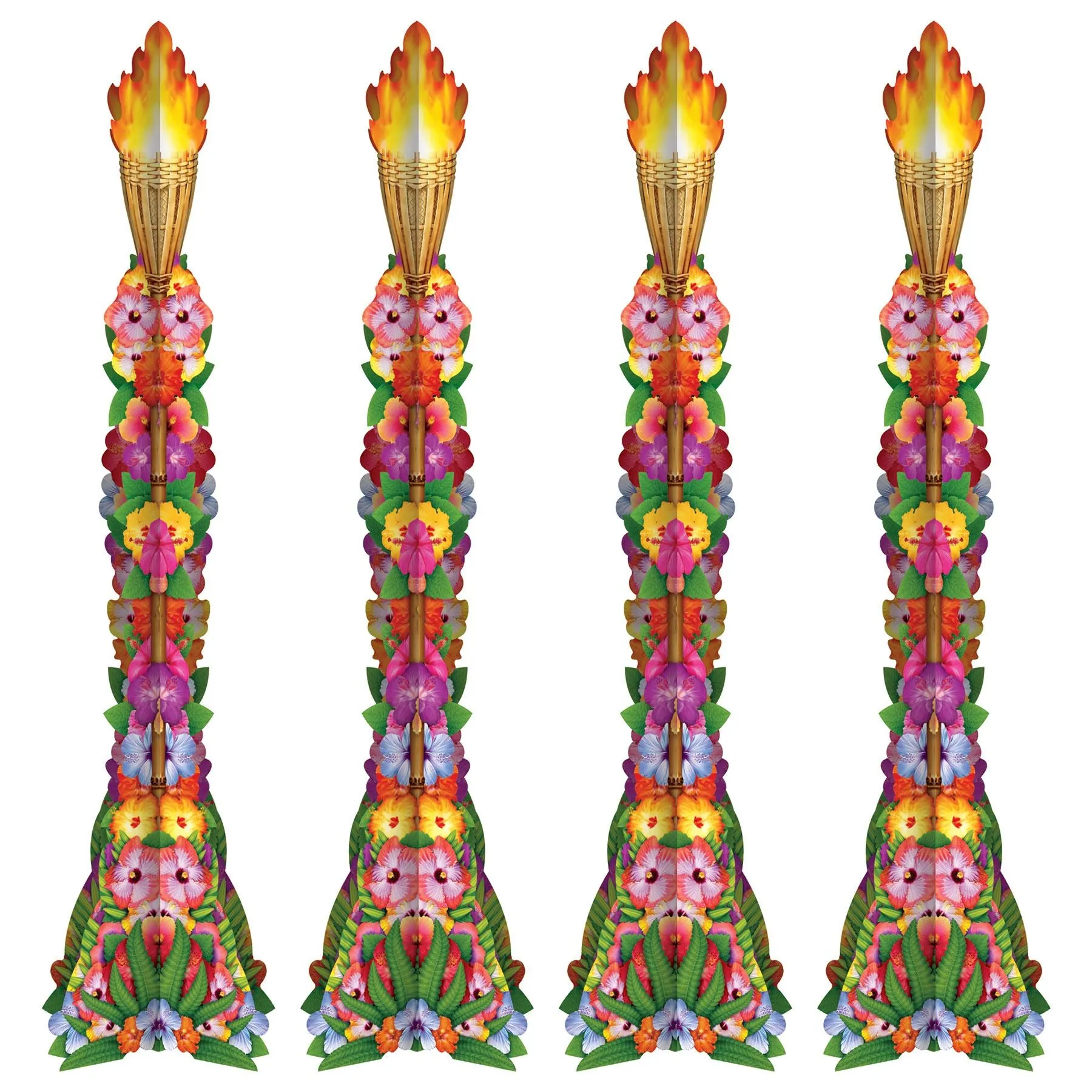 Beistle Luau 3-D Tiki Torch Props - Party Supply Decoration for Prom
