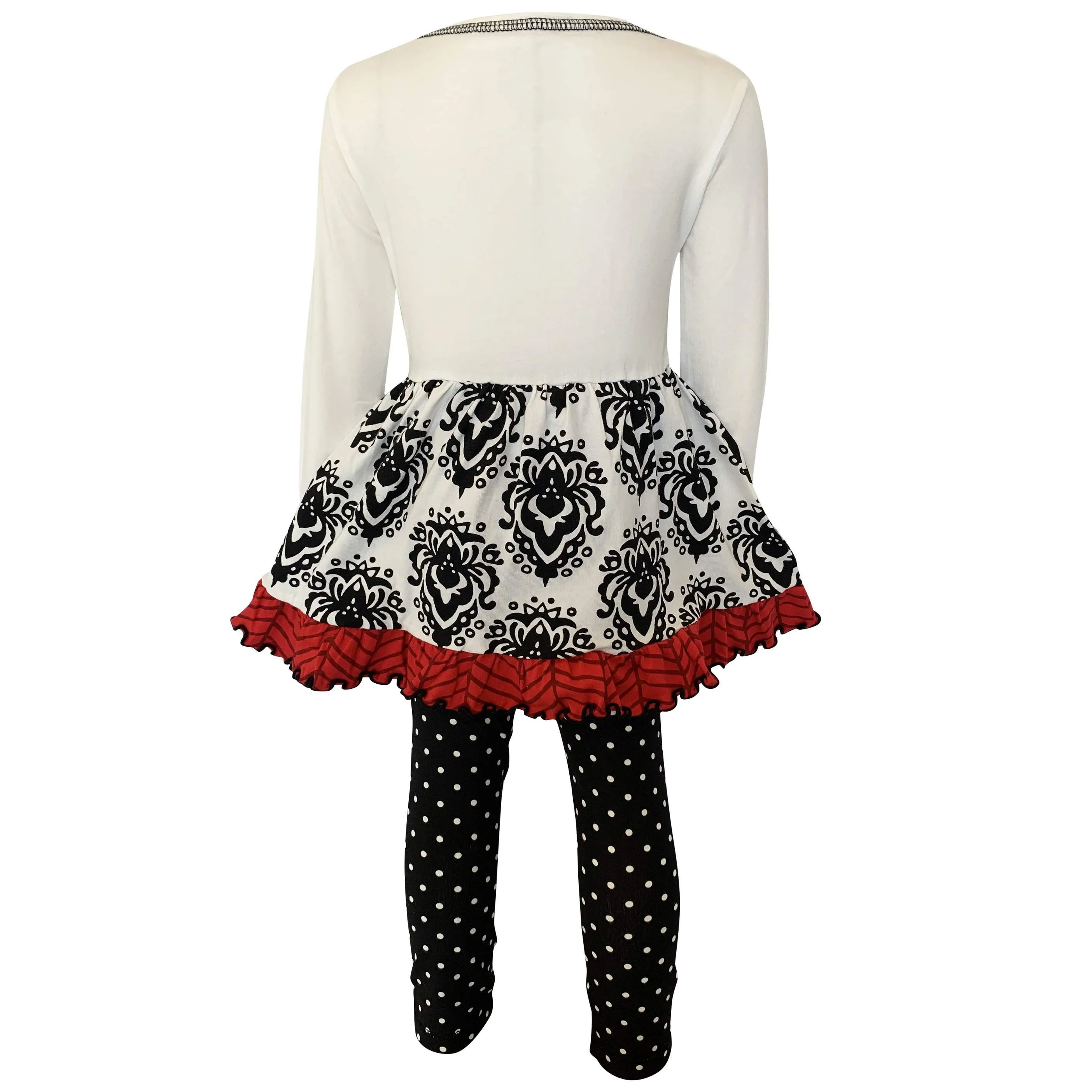 Black Damask Cream Herringbone Dress Tunic Set 2T-10