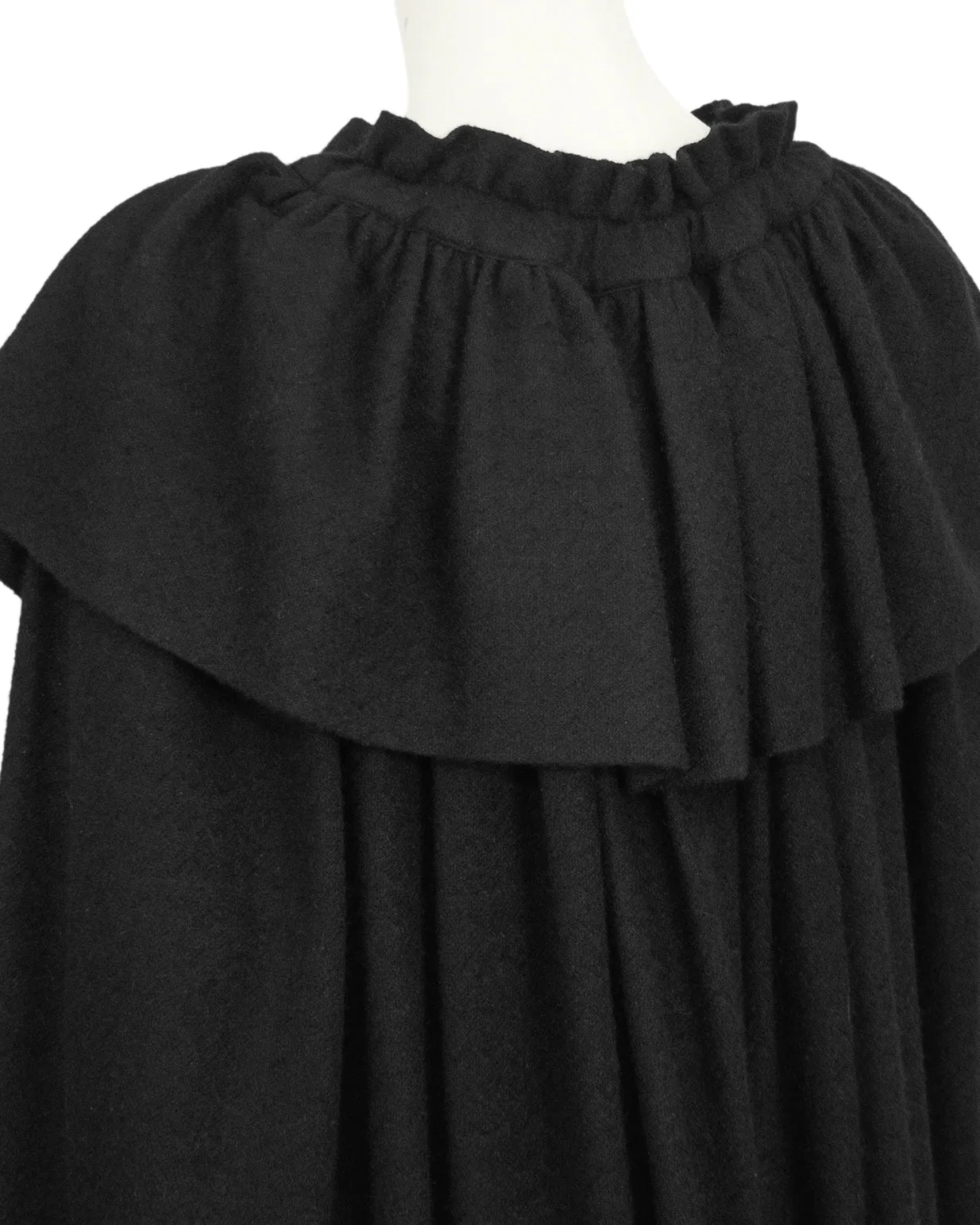 Black Wool 'Russian' Cloak Circa 1976