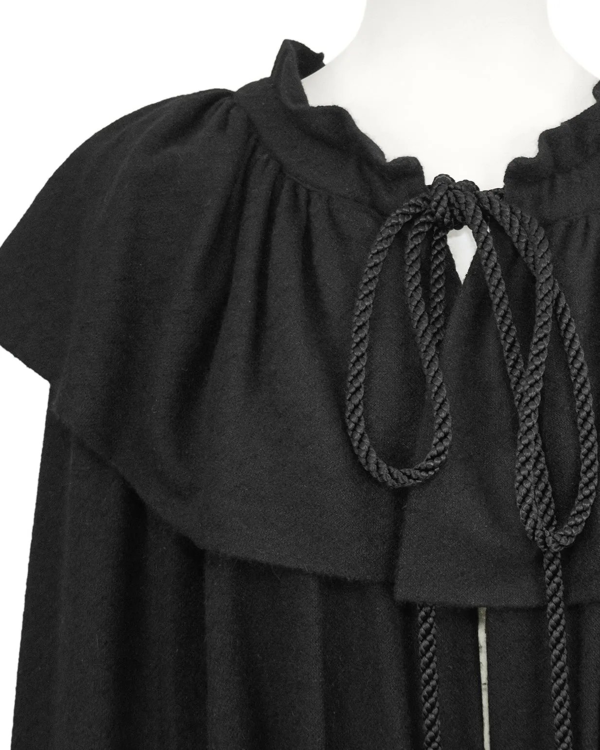 Black Wool 'Russian' Cloak Circa 1976