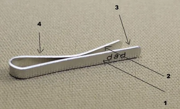 Bronze Tie Clip for the 8th Anniversary - Personalized Tie Bar