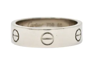 Cartier 18 Karat White Gold Unisex Vintage Love Band Ring