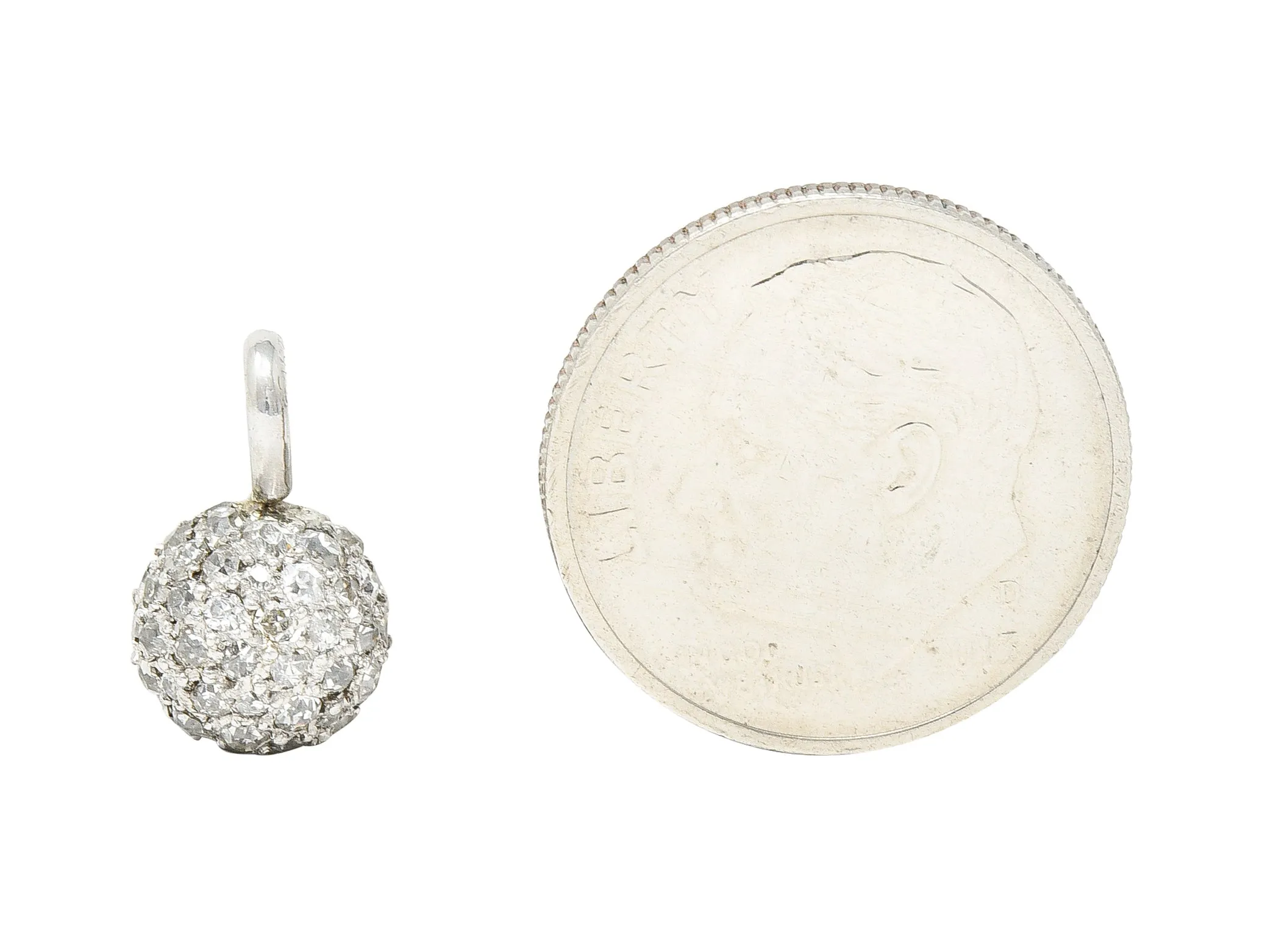 Cartier Edwardian 1.00 CTW Pavé Diamond Platinum Antique Ball Charm
