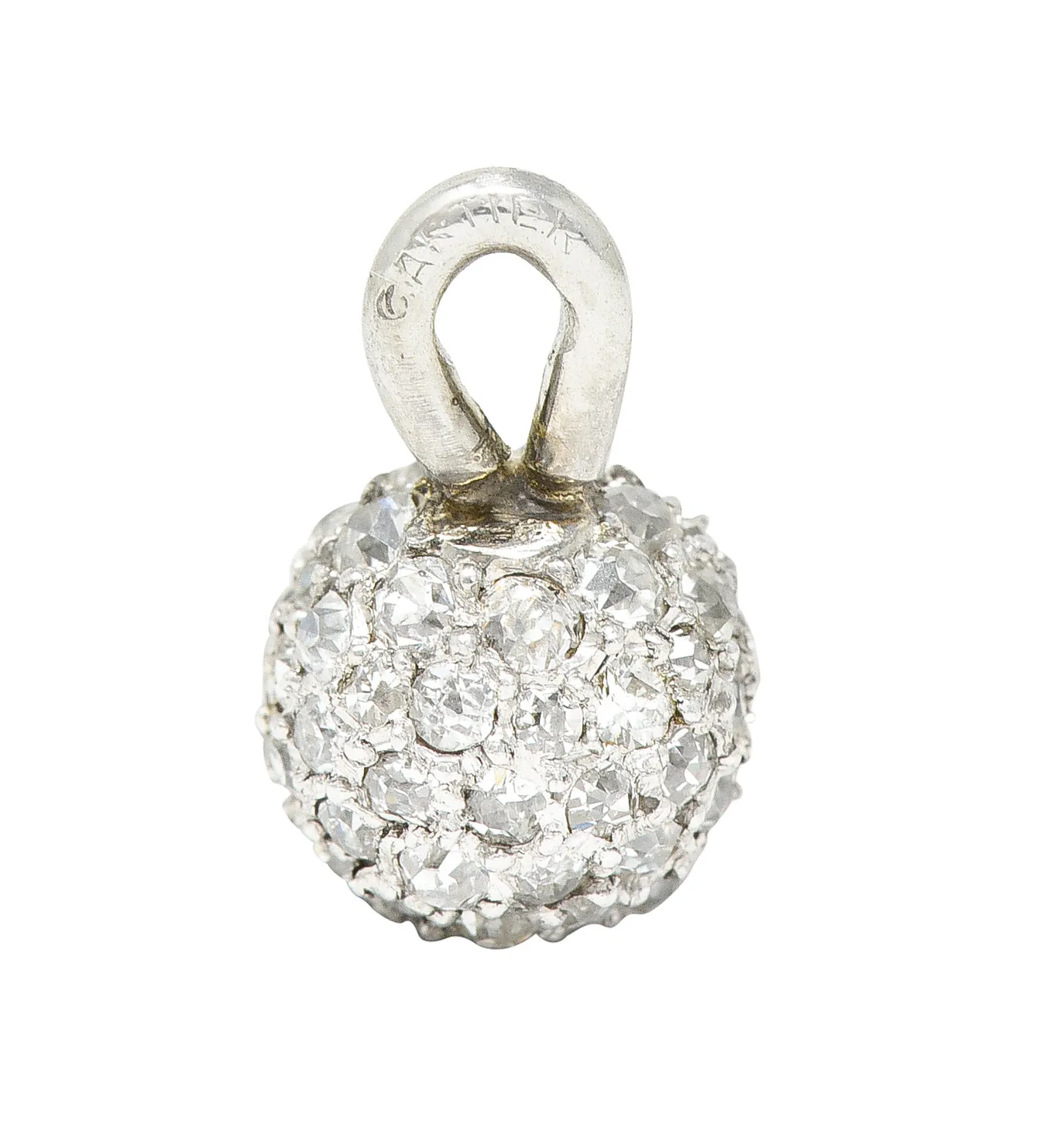 Cartier Edwardian 1.00 CTW Pavé Diamond Platinum Antique Ball Charm