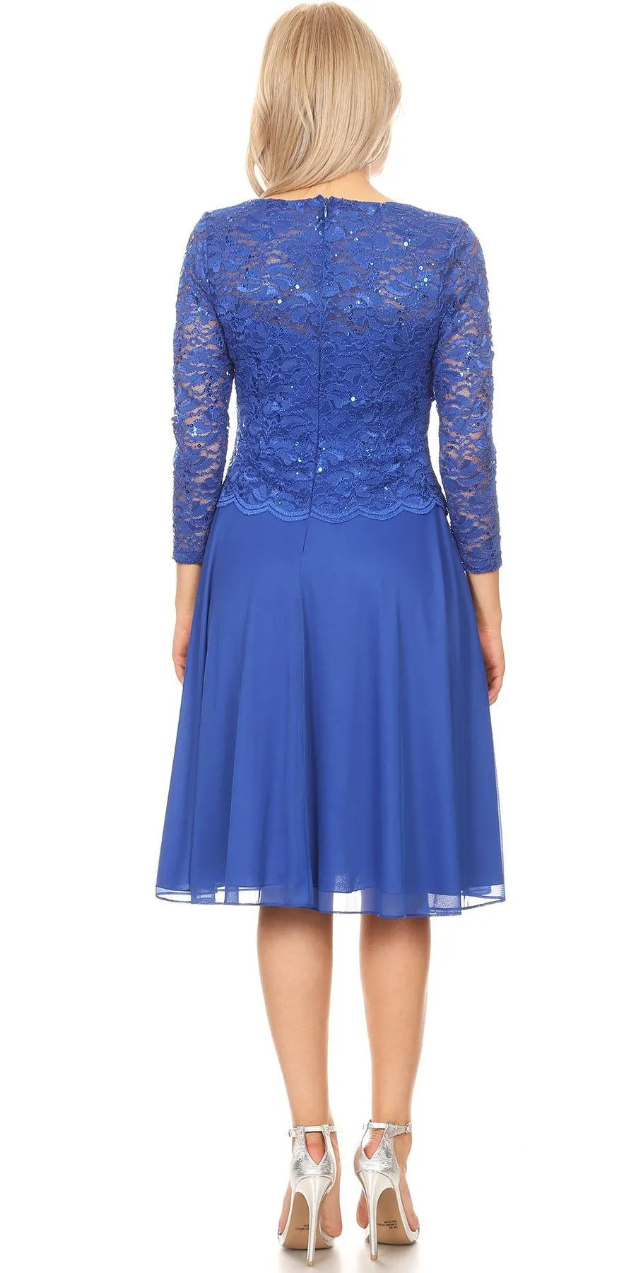 Celavie 6426 Short A-Line Dress with Quarter Sleeves