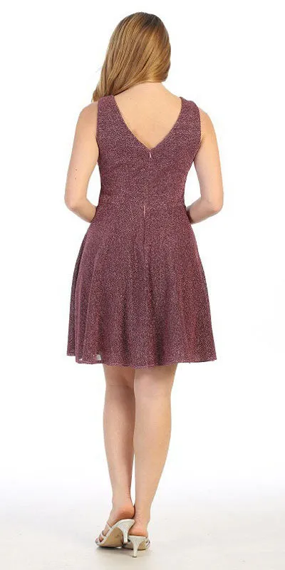 Celavie 6846S Embellished Waist Short Sleeveless Cocktail Dress