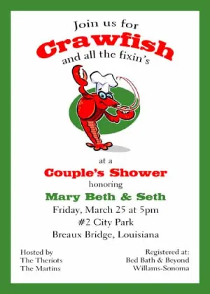 CHEF CRAWFISH CUSTOM INVITATION