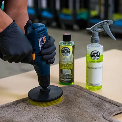Chemical Guys CWS20316 Foaming Citrus Fabric Clean, Easy-to-Use Drill Brush Carpet & Upholstery Fabric Cleaning Kit 16 fl oz