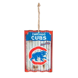 Chicago Cubs, Metal Corrugate Ornament,3ot4204mc