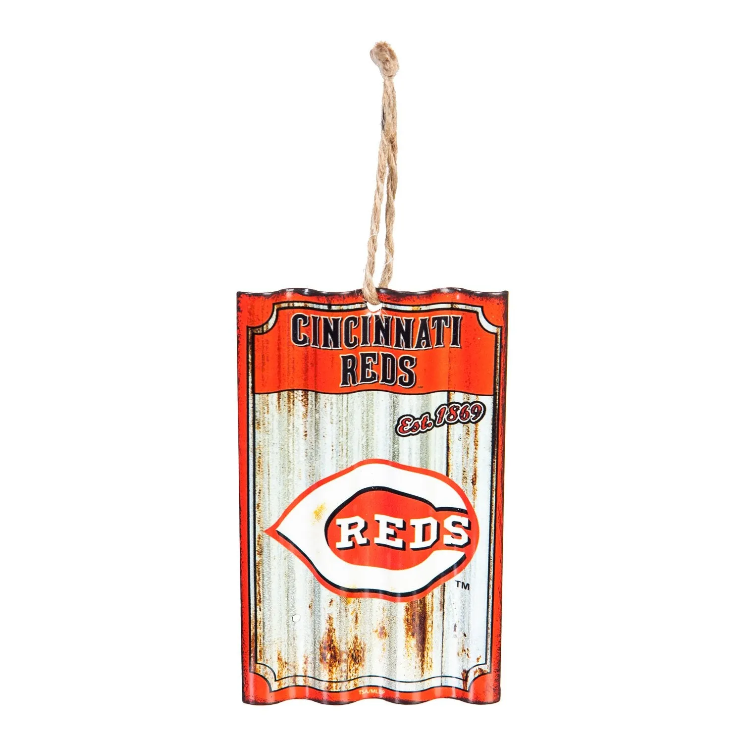 Cincinnati Reds, Metal Corrugate Ornament,3ot4206mc