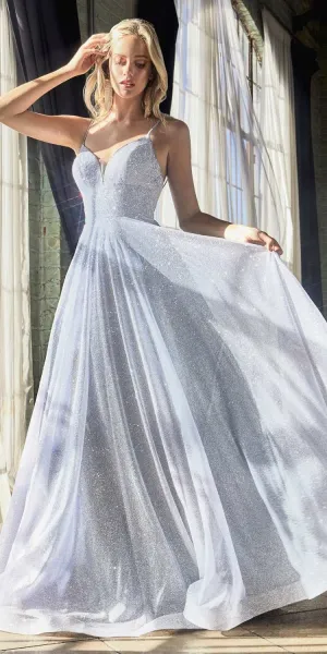 Cinderella Divine CD205 A-Line Ball Gown Glitter Finish Sweetheart Neckline