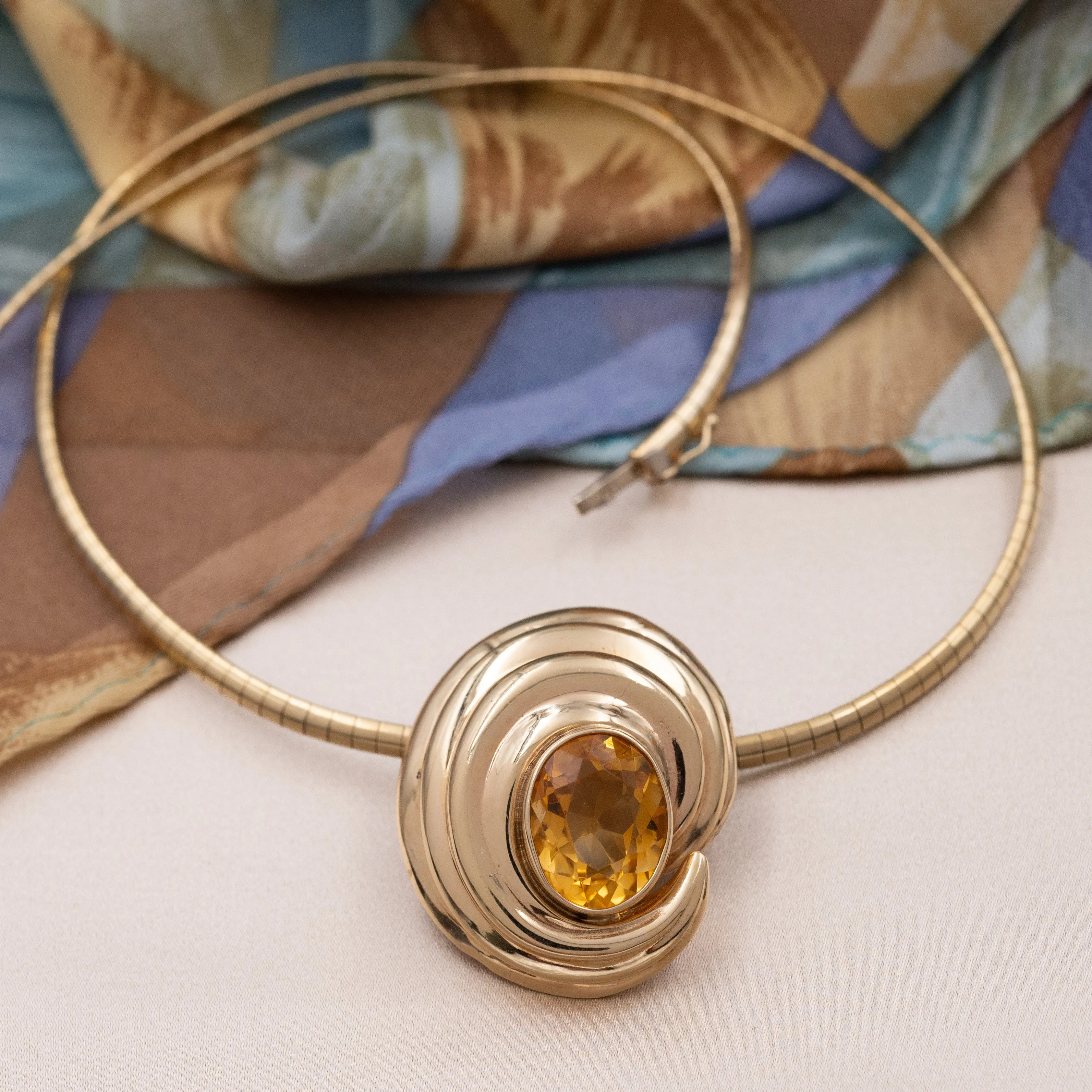 Citrine Swirl Pendant
