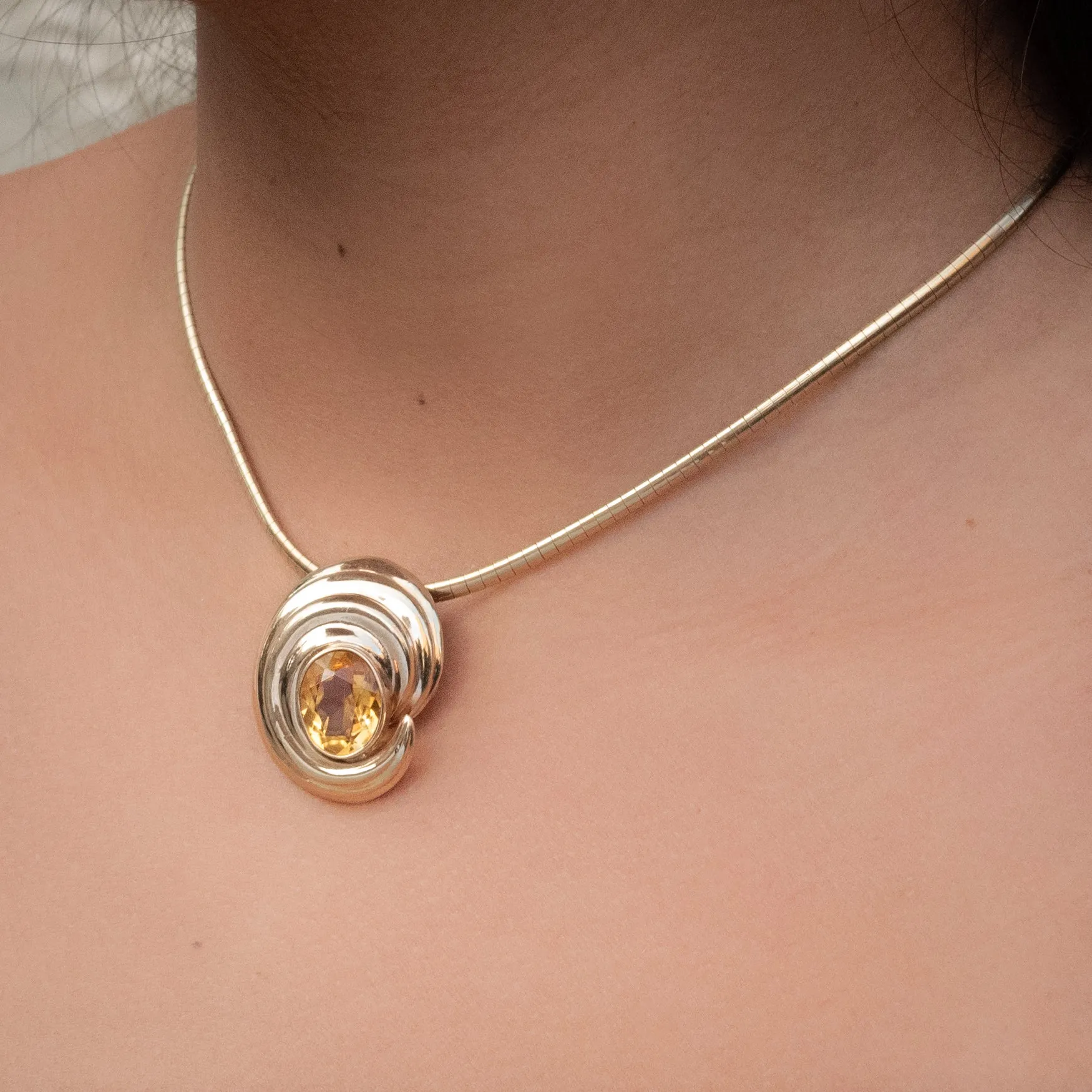 Citrine Swirl Pendant