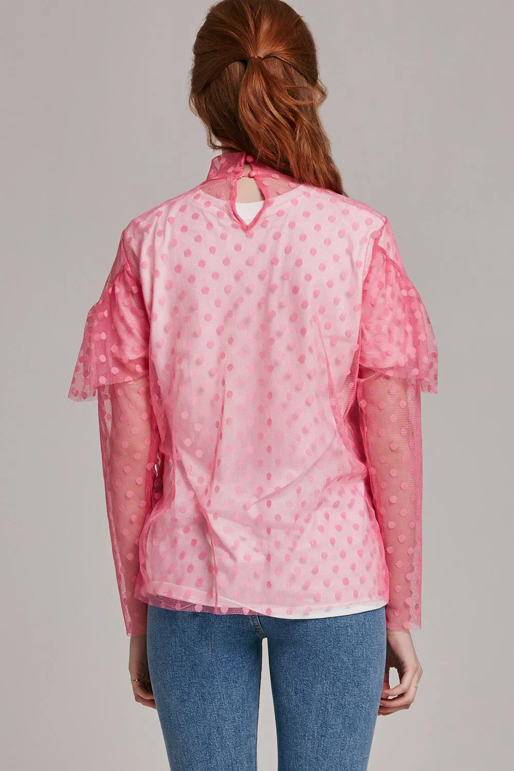 Claire Polka Dot Ruffle Top
