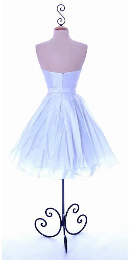 CLEARANCE - Cinderella Divine 5039 Knee Length White A-Line Dress (Size M)