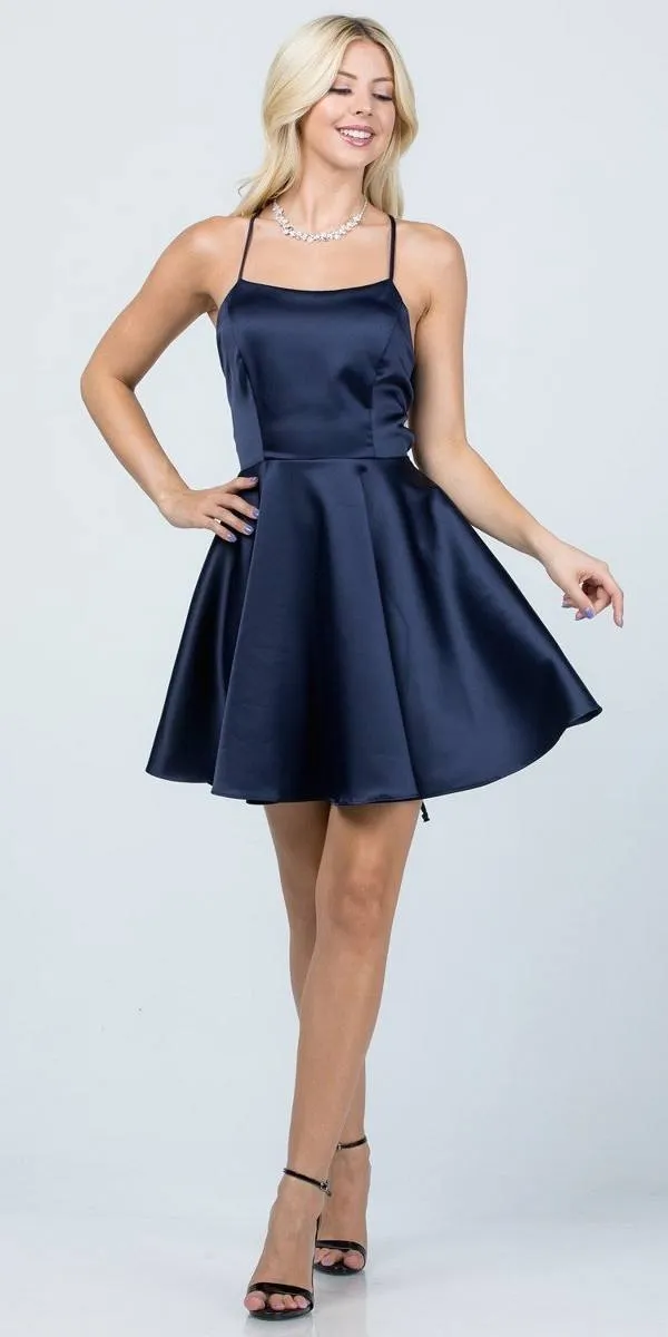 CLEARANCE - La Scala 25713 Short Fit and Flare Dress Spaghetti Straps (Size M)