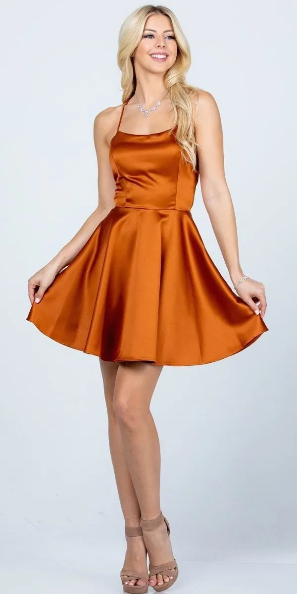 CLEARANCE - La Scala 25713 Short Fit and Flare Dress Spaghetti Straps (Size M)