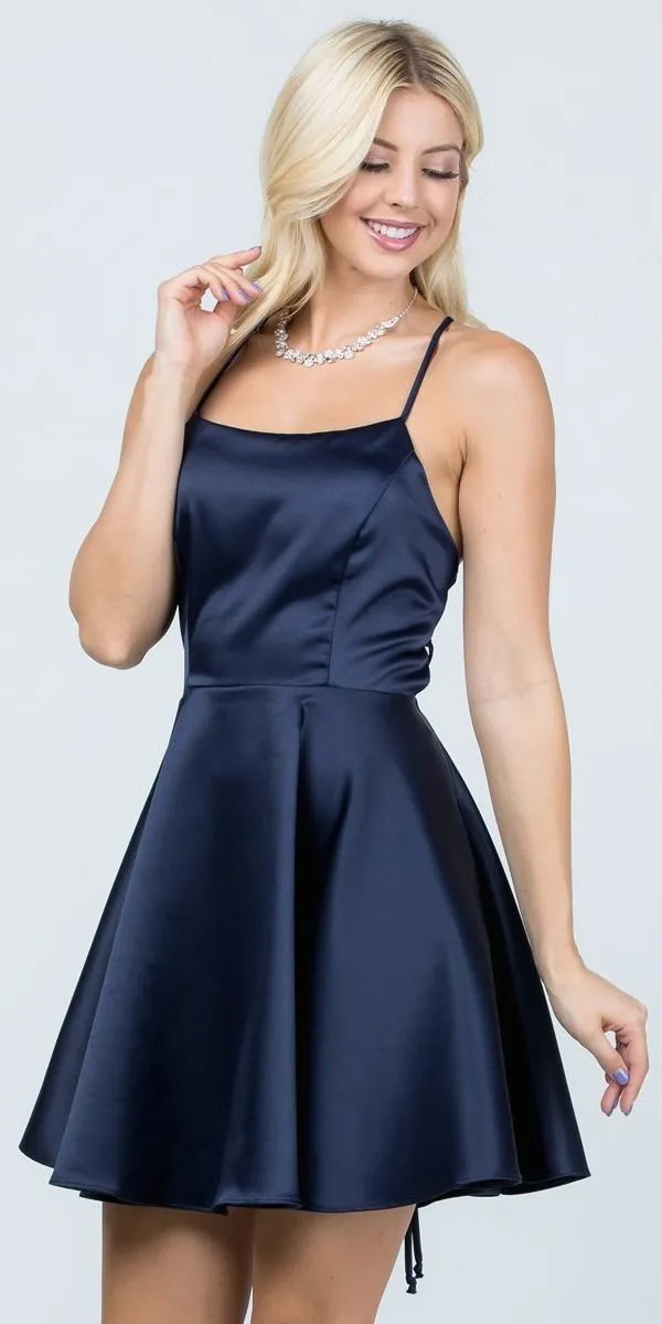 CLEARANCE - La Scala 25713 Short Fit and Flare Dress Spaghetti Straps (Size M)