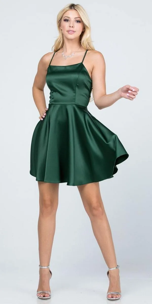 CLEARANCE - La Scala 25713 Short Fit and Flare Dress Spaghetti Straps (Size M)