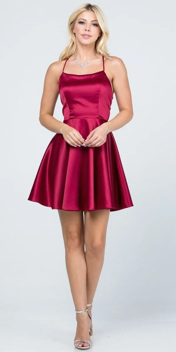 CLEARANCE - La Scala 25713 Short Fit and Flare Dress Spaghetti Straps (Size M)
