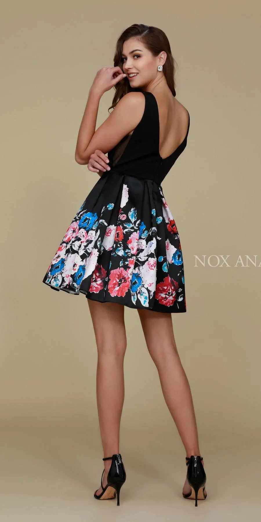 CLEARANCE - Nox Anabel Q606 Floral Print Design Dress (Size XL)