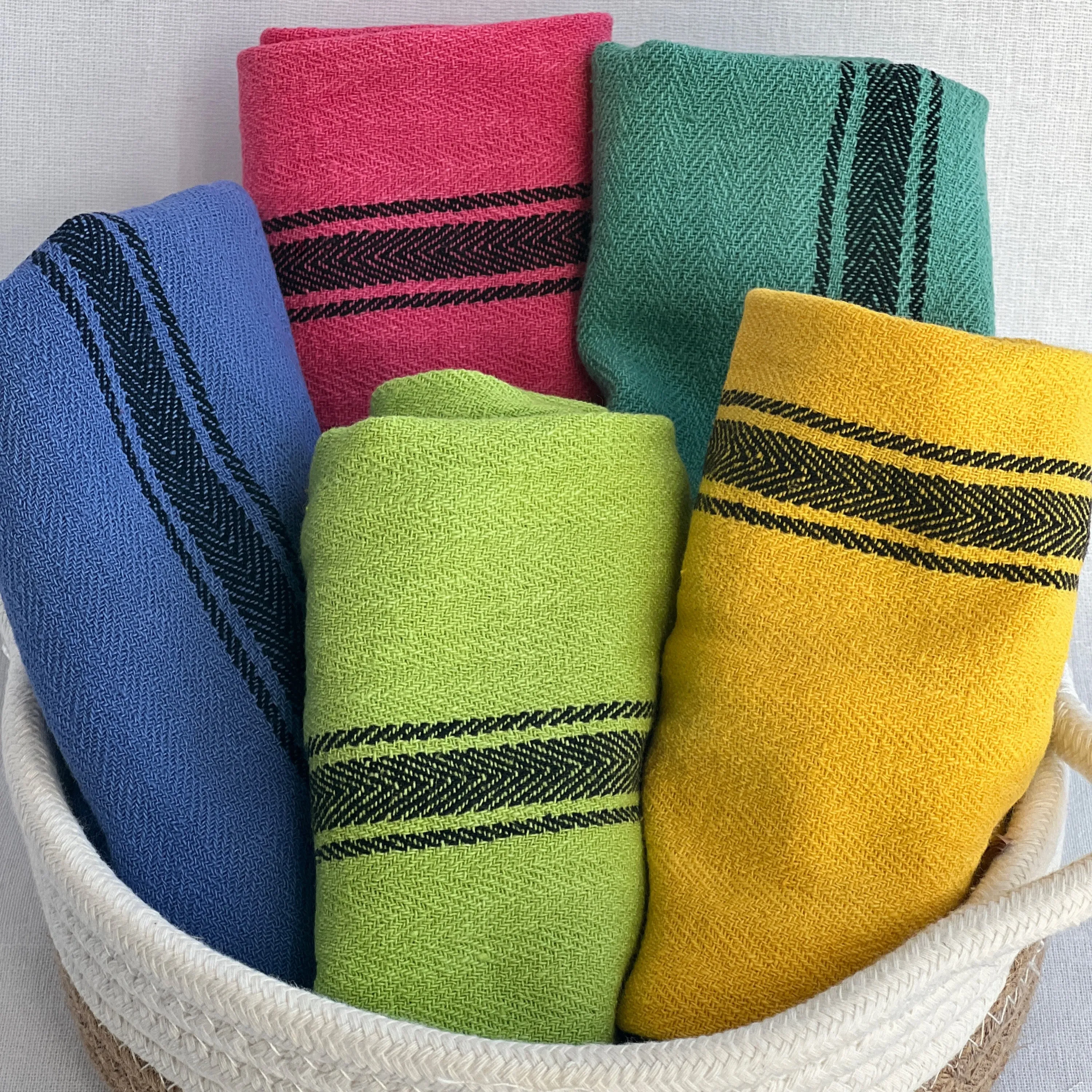 Color pop hand-dyed tea, bar and kitchen towels
