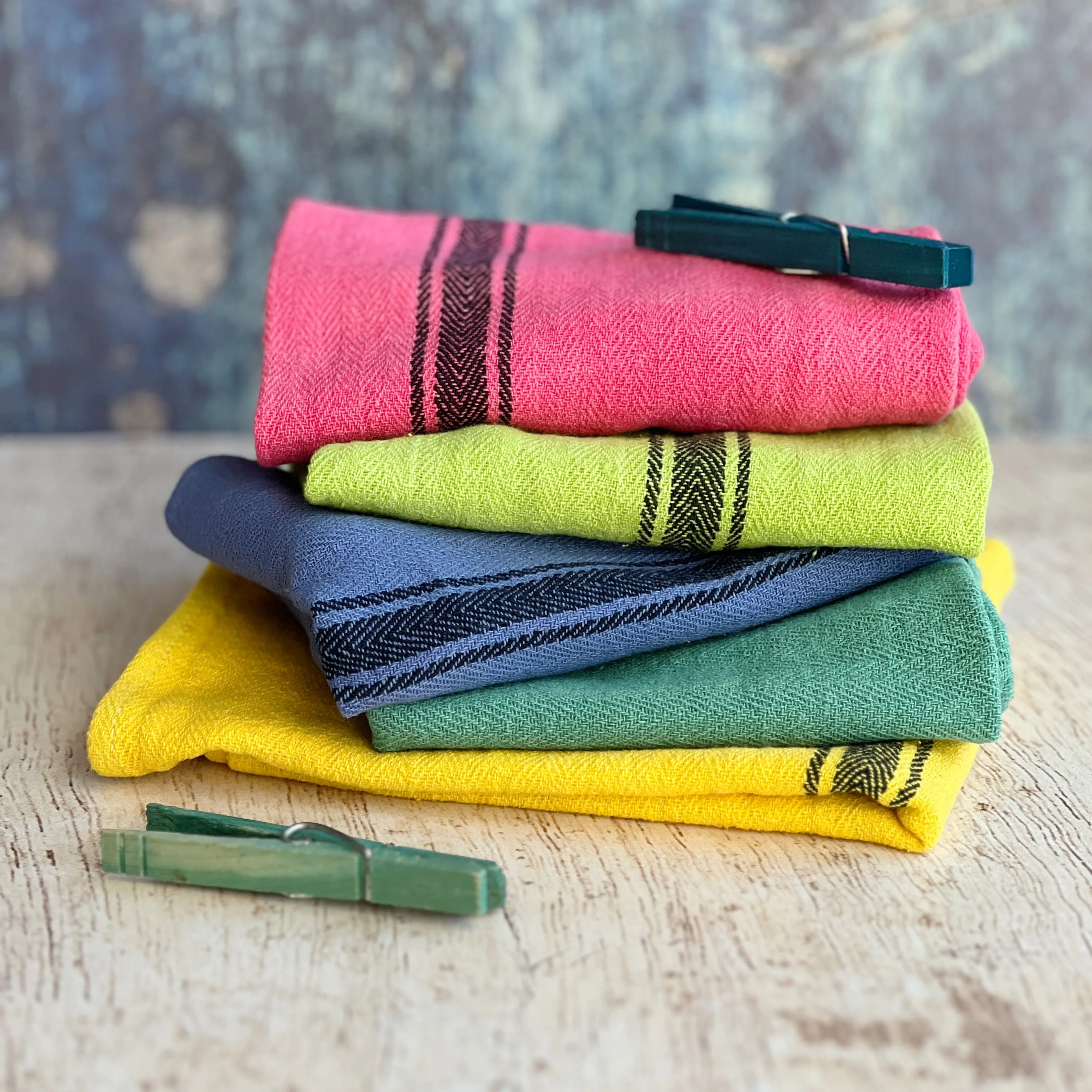 Color pop hand-dyed tea, bar and kitchen towels