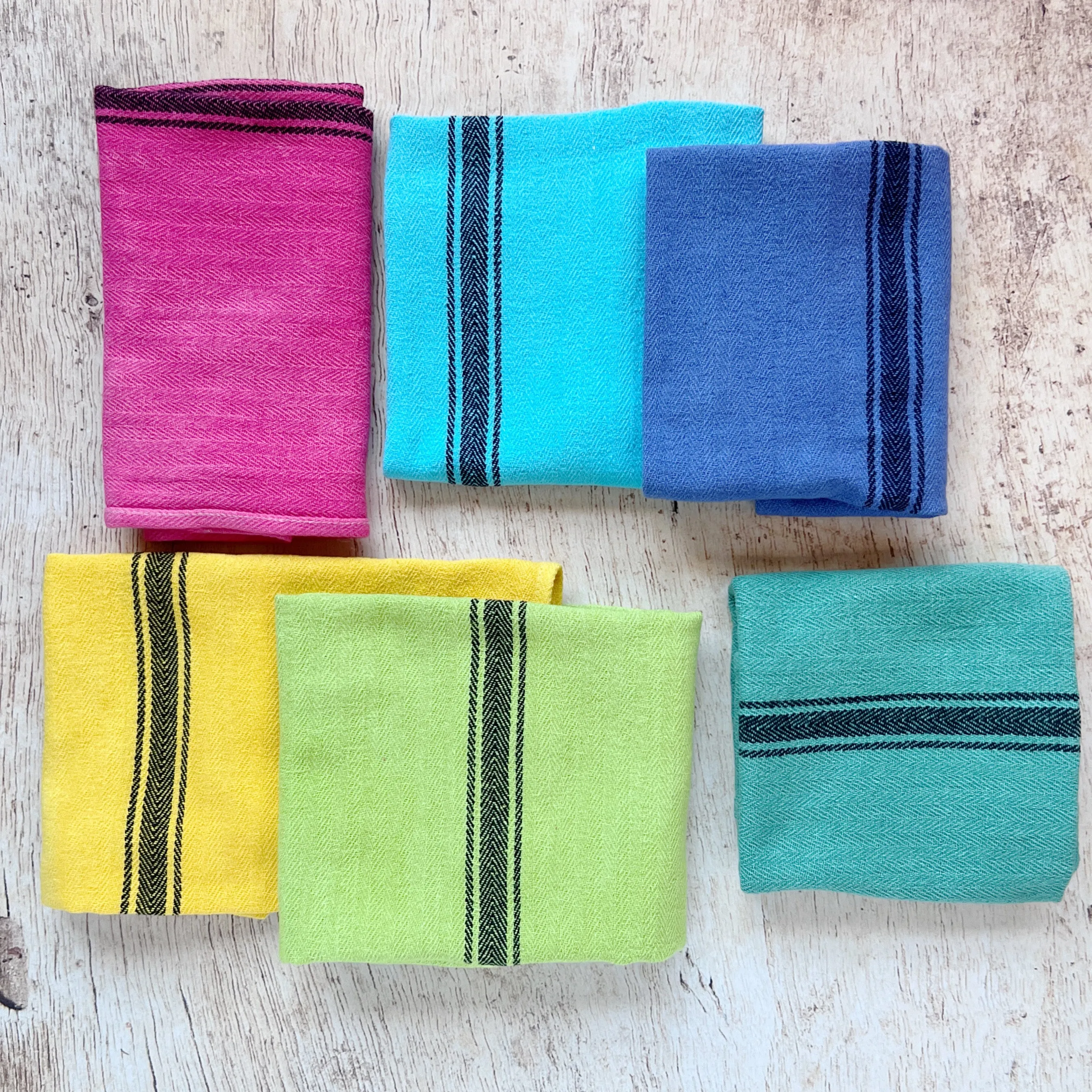 Color pop hand-dyed tea, bar and kitchen towels